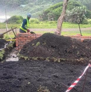 Salon front desk beautifully lit.